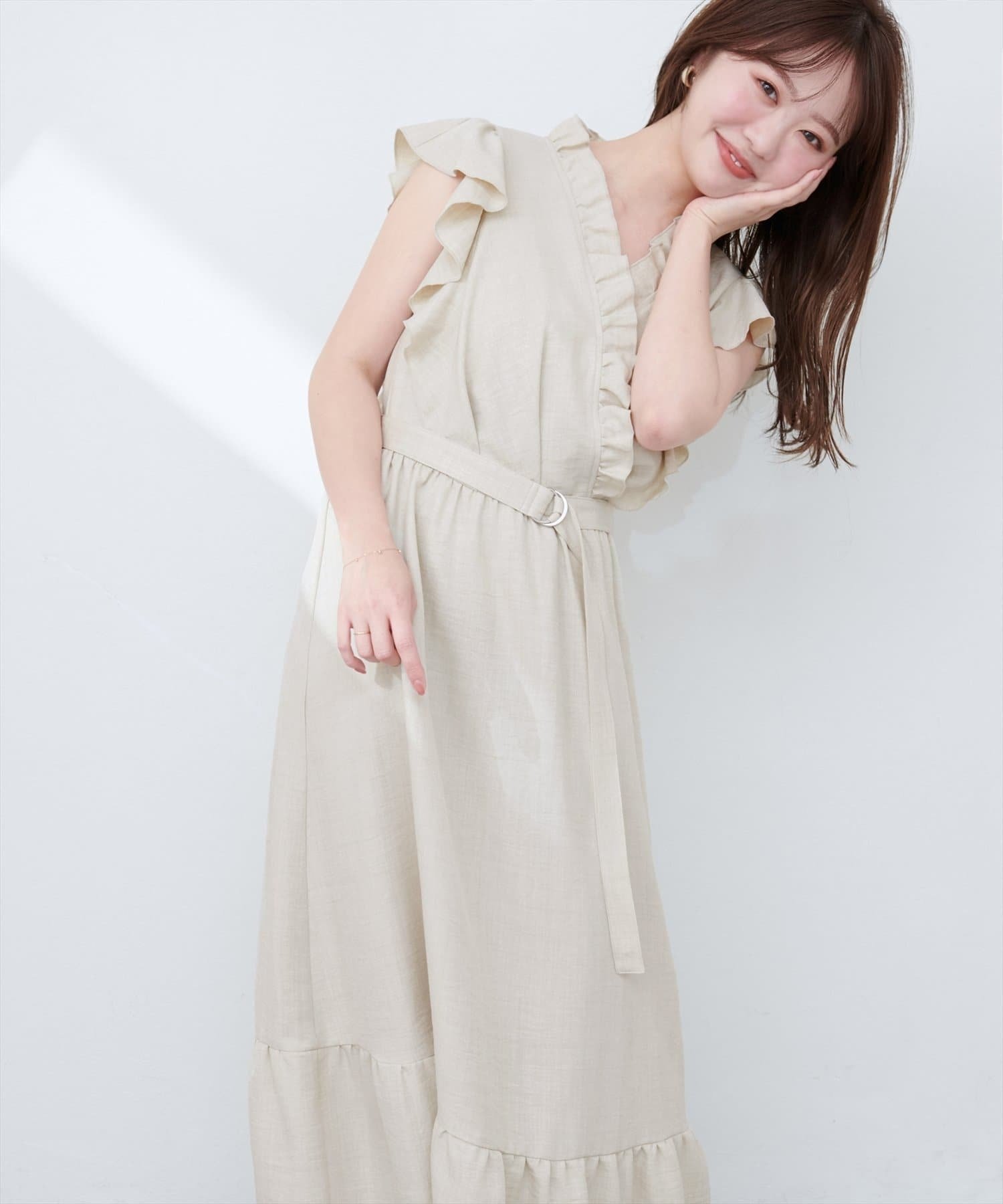 【ナチュラルクチュール/natural couture】のフリルカシュクールワンピース 大人の最旬トレンドファッション＆コーディネート founy(ファウニー) 　ファッション　Fashion　レディースファッション　Fashion for Women　ワンピース　Dresses　カーディガン　Cardigan, Knitwear　サンダル　Sandals, Summer Shoes　シューズ　Shoes, Footwear　ジャケット　Jacket, Outerwear　フラット　Flat, Flat Shoes　フリル　Frill, Ruffle　ミュール　Mule, Backless Shoes　リボン　Ribbon, Bow　リラックス　Relax, Relaxed Fit　再入荷　Restock / Back in Stock　おすすめ　Recommended / Our Picks　エレガント 上品　Elegant　2026年　2026　2026春夏・S/S　Spring/Summer 2026 SS26　 other-1|ID: prp329100004976091 ipo3291000000037300534