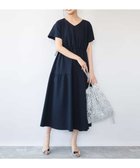 【エムケイ ミッシェルクラン/MK MICHEL KLEIN】の撥水/UVカット/洗える ドローコードデザインVネックワンピース 大人の最旬トレンドファッション＆コーディネート founy(ファウニー) ファッション Fashion レディースファッション Fashion for Women ワンピース Dresses アンダー Underwear Essentials 春 Spring 洗える Machine Washable 秋 Autumn ドレス Dress, One-Piece ドローコード Drawcord, Drawstring Cord リラックス Relax, Relaxed Fit 冬 Winter / This Winter 夏 Summer ビジネス 仕事 通勤 Business / Work / Commuting thumbnail ネイビー|ID: prp329100004976152 ipo3291000000037300772