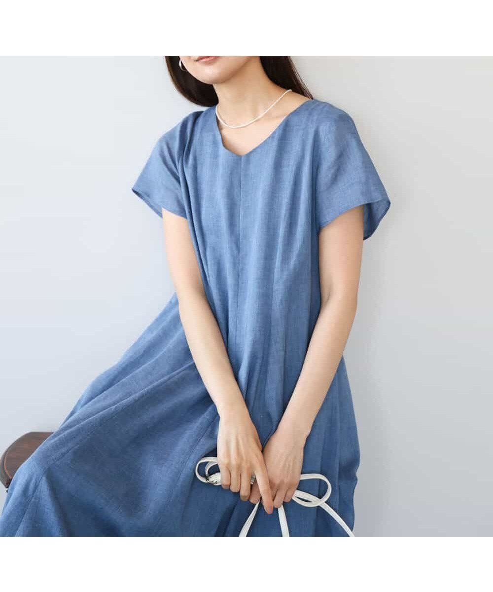 【エムケイ ミッシェルクラン/MK MICHEL KLEIN】の接触冷感/洗える ラミーリネン混Aラインワンピース 大人の最旬トレンドファッション＆コーディネート founy(ファウニー) 　ファッション　Fashion　レディースファッション　Fashion for Women　ワンピース　Dresses　Aラインワンピース・フレアシルエット　A-Line Dresses / Flared Silhouette Dresses　エレガント 上品　Elegant　春　Spring　洗える　Machine Washable　秋　Autumn　シンプル　Simple, Minimal　タンブラー　Tumbler, Travel Mug　半袖　Short Sleeve, Half Sleeve　リネン　Linen, Linen Fabric　リラックス　Relax, Relaxed Fit　ロング　Long, Long-Length　冬　Winter / This Winter　夏　Summer　 other-1|ID: prp329100004976154 ipo3291000000037300778
