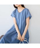 【エムケイ ミッシェルクラン/MK MICHEL KLEIN】の接触冷感/洗える ラミーリネン混Aラインワンピース 大人の最旬トレンドファッション＆コーディネート founy(ファウニー) ファッション Fashion レディースファッション Fashion for Women ワンピース Dresses Aラインワンピース・フレアシルエット A-Line Dresses / Flared Silhouette Dresses エレガント 上品 Elegant 春 Spring 洗える Machine Washable 秋 Autumn シンプル Simple, Minimal タンブラー Tumbler, Travel Mug 半袖 Short Sleeve, Half Sleeve リネン Linen, Linen Fabric リラックス Relax, Relaxed Fit ロング Long, Long-Length 冬 Winter / This Winter 夏 Summer thumbnail ブルー|ID: prp329100004976154 ipo3291000000037300779