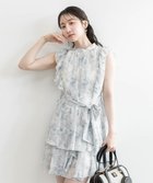 【ランダ/RANDA】のフリルデザインシアーブラウスセットアップ 大人の最旬トレンドファッション＆コーディネート founy(ファウニー) ファッション Fashion レディースファッション Fashion for Women トップス・カットソー Cut & Sew Tops シャツ・ブラウス・オフィスカジュアル Elegant Blouses & Button-Ups シアー Sheer, See-Through セットアップ Set-Up, Coordinated Outfit ダウン Down, Puffer デニム Denim, Jeans Material ノースリーブ Sleeveless, No-Sleeve フェミニン Feminine, Girly フリル Frill, Ruffle フレア Flare, Flared プリント Print, Printed Pattern リボン Ribbon, Bow thumbnail BLUE|ID: prp329100004976175 ipo3291000000037300860