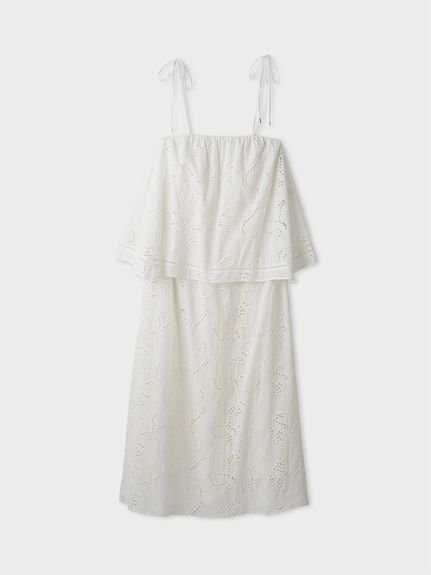 【ミースロエ/MIESROHE】のレースエンブロイダリーベアワンピ インテリア・キッズ・メンズ・レディースファッション・服の通販 founy(ファウニー) 　ファッション　Fashion　レディースファッション　Fashion for Women　ワンピース　Dresses　サマー　Summer, Summer Style　スマート　Smart, Elegant　ドレス　Dress, One-Piece　ボタニカル　Botanical, Floral Pattern　WHT[001]|ID: prp329100004976185 ipo3291000000037300905