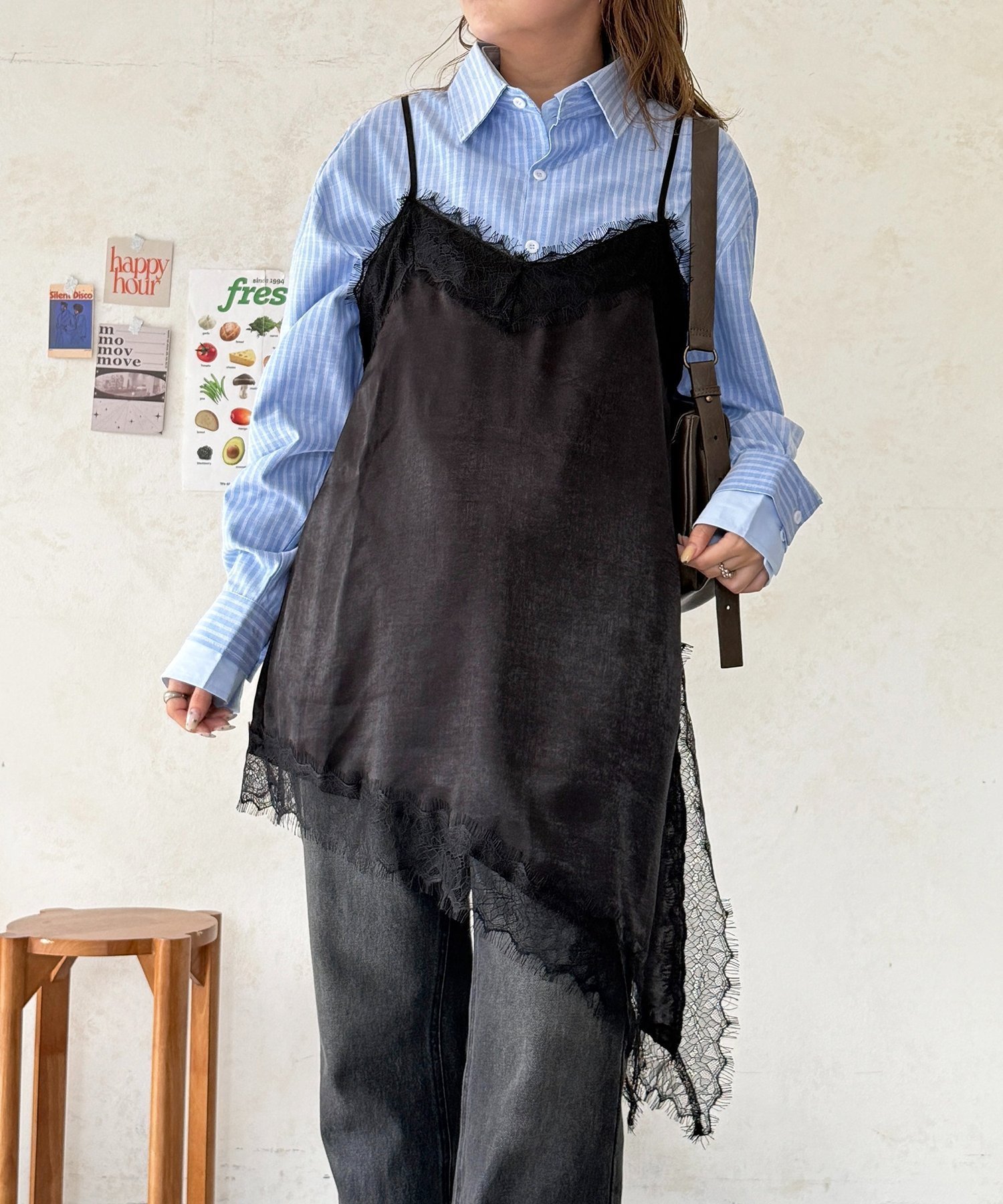 【シーピーシーエム/CPCM】のアシメイレヘムレースキャミ インテリア・キッズ・メンズ・レディースファッション・服の通販 founy(ファウニー) 　ファッション　Fashion　レディースファッション　Fashion for Women　トップス・カットソー　Cut & Sew Tops　キャミソール&ノースリーブ　Camisoles & Sleeveless Tops　アシンメトリー　Asymmetrical Style　インナー　Innerwear　シンプル　Simple, Minimal　スラックス　Slacks, Dress Pants　デニム　Denim, Jeans Material　レース　Lace, Lace Fabric　夏　Summer　ブラック|ID: prp329100004976187 ipo3291000000037300915