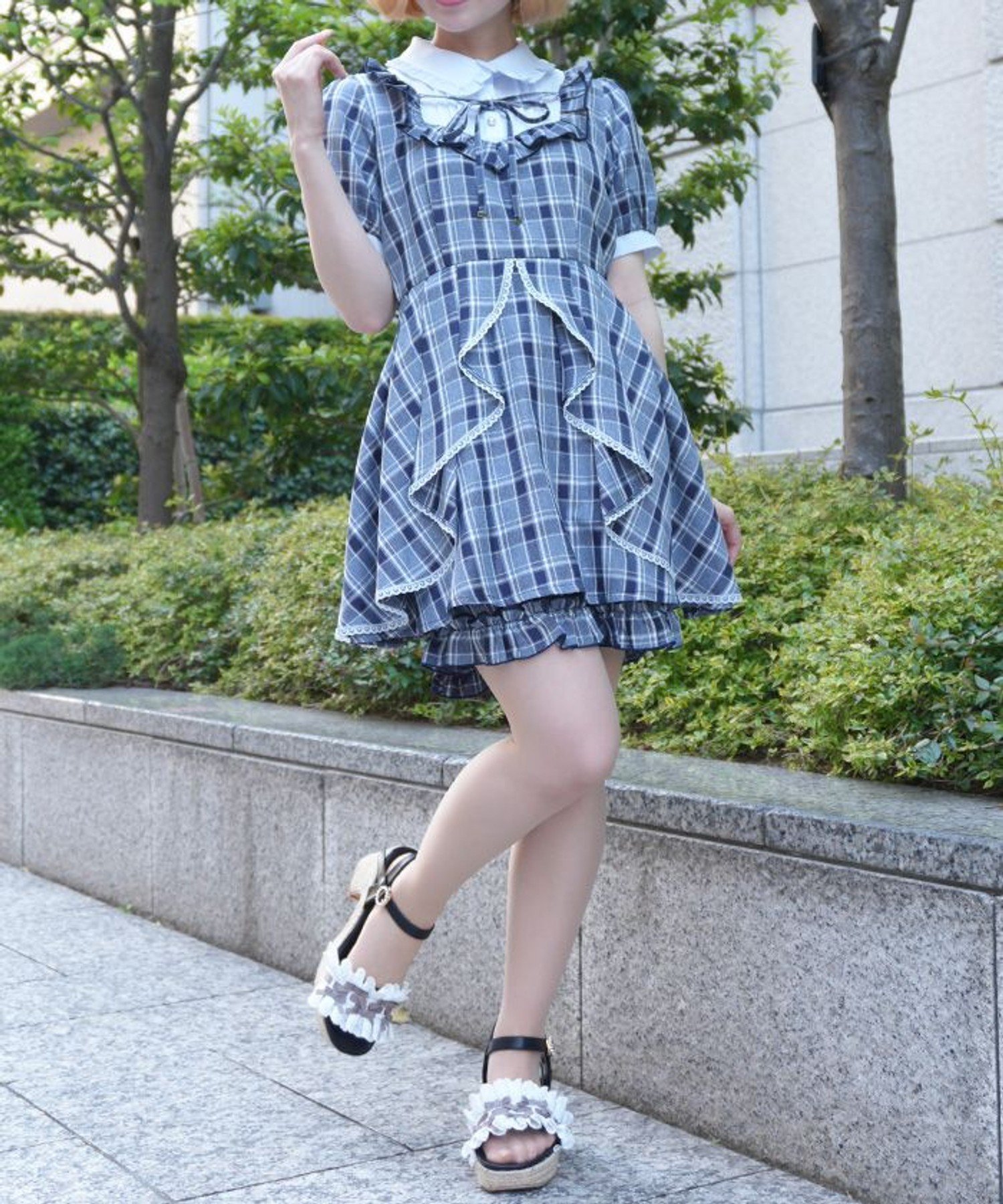 【アクシーズファム/axes femme】のバイカラーリボンセットアップ インテリア・キッズ・メンズ・レディースファッション・服の通販 founy(ファウニー) 　ファッション　Fashion　レディースファッション　Fashion for Women　セットアップ　Matching Sets　おすすめ　Recommended / Our Picks　ガーリー　Girly, Feminine Style　サンダル　Sandals, Summer Shoes　ショート　Short, Short Length　セットアップ　Set-Up, Coordinated Outfit　チュニック　Tunic, Long Top　厚底　Platform Shoes　夏　Summer　紺|ID: prp329100004976207 ipo3291000000037300994