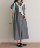【フレディ&グロスター/FREDY&GLOSTER】の【GEVACO/ゲバコ】バンドカラーフレンチスリーブワンピース チャコールグレー|ID: prp329100004976250 ipo3291000000037301144