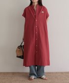 【フレディ&グロスター/FREDY&GLOSTER】の【GEVACO/ゲバコ】バンドカラーフレンチスリーブワンピース レッド|ID: prp329100004976250 ipo3291000000037301147