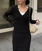 【カプリシューレマージュ/CAPRICIEUX LEMAGE】の【安心感のある裏地付き】深Vレースワンピース 大人の最旬トレンドファッション＆コーディネート founy(ファウニー) ファッション Fashion レディースファッション Fashion for Women ワンピース Dresses マキシ Maxi, Full Length リラックス Relax, Relaxed Fit レース Lace, Lace Fabric 透かし Cut-Out, Lacework thumbnail ブラック|ID: prp329100004976251 ipo3291000000037301150