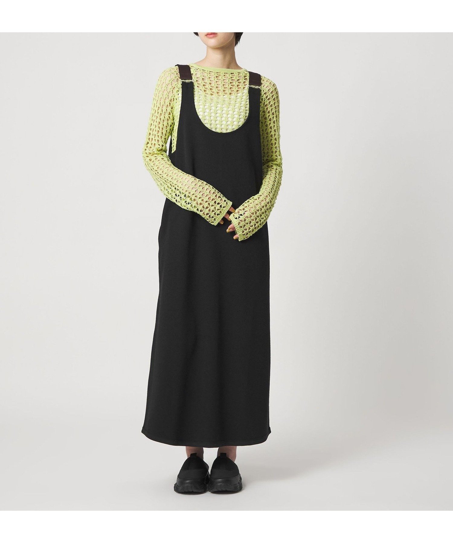 【シテン/CITEN】のCITEN ストラップカットワンピース インテリア・キッズ・メンズ・レディースファッション・服の通販 founy(ファウニー) 　ファッション　Fashion　レディースファッション　Fashion for Women　ワンピース　Dresses　インナー　Innerwear　春　Spring　カットソー　Cut and Sewn Top　シアー　Sheer, See-Through　ノースリーブ　Sleeveless, No-Sleeve　フィット　Fit, Slim Fit　メッシュ　Mesh, Net Fabric　ラップ　Wrap, Wrap Design　夏　Summer　BLACK|ID: prp329100004976256 ipo3291000000037301162