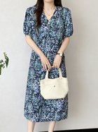 【ドゥーベル/Doux Belle】の小花柄フレアワンピース レディース ワンピース 大人の最旬トレンドファッション＆コーディネート founy(ファウニー) ファッション Fashion レディースファッション Fashion for Women ワンピース Dresses フレア Flare, Flared ポケット Pocket, Pocket Detail 半袖 Short Sleeve, Half Sleeve 夏 Summer 春 Spring S/S・春夏 SS, Spring/Summer, Warm Season thumbnail ネイビー|ID: prp329100004976263 ipo3291000000037301186