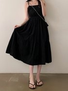 【ドゥーベル/Doux Belle】のギャザーティアードキャミワンピース レディース ワンピース 大人の最旬トレンドファッション＆コーディネート founy(ファウニー) ファッション Fashion レディースファッション Fashion for Women ワンピース Dresses キャミソールワンピース Camisole Dresses キャミワンピース Cami Dress, Slip Dress ギャザー Gathered, Ruffled シンプル Simple, Minimal ティアード Tiered, Tiered Style ロング Long, Long-Length 夏 Summer 春 Spring S/S・春夏 SS, Spring/Summer, Warm Season thumbnail ブラック|ID: prp329100004976267 ipo3291000000037301196