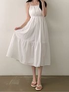 【ドゥーベル/Doux Belle】のギャザーティアードキャミワンピース レディース ワンピース 大人の最旬トレンドファッション＆コーディネート founy(ファウニー) ファッション Fashion レディースファッション Fashion for Women ワンピース Dresses キャミソールワンピース Camisole Dresses キャミワンピース Cami Dress, Slip Dress ギャザー Gathered, Ruffled シンプル Simple, Minimal ティアード Tiered, Tiered Style ロング Long, Long-Length 夏 Summer 春 Spring S/S・春夏 SS, Spring/Summer, Warm Season thumbnail ホワイト|ID: prp329100004976267 ipo3291000000037301197