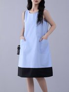 【ドゥーベル/Doux Belle】の配色ヘムノースリーブワンピース レディース ワンピース 大人の最旬トレンドファッション＆コーディネート founy(ファウニー) ファッション Fashion レディースファッション Fashion for Women ワンピース Dresses シンプル Simple, Minimal ストライプ Stripe, Striped Pattern ノースリーブ Sleeveless, No-Sleeve ポケット Pocket, Pocket Detail ラウンド Round, Round Neck 夏 Summer 春 Spring S/S・春夏 SS, Spring/Summer, Warm Season thumbnail ライトブルー|ID: prp329100004976280 ipo3291000000037301247