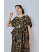【ビーフラット/bflat】のバブルスリーブジャガードドレス マタニティ 妊婦 結婚式 二次会 成人式 同窓会 ブロンズ|ID: prp329100004976305 ipo3291000000037301334