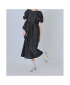 【ビーフラット/bflat】のバブルスリーブジャガードドレス マタニティ 妊婦 結婚式 二次会 成人式 同窓会 ブラック|ID: prp329100004976305 ipo3291000000037301335