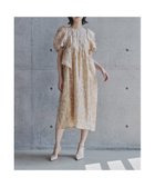 【ビーフラット/bflat】のバブルスリーブジャガードドレス マタニティ 妊婦 結婚式 二次会 成人式 同窓会 ベージュ|ID: prp329100004976305 ipo3291000000037301338