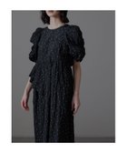 【ビーフラット/bflat】のバブルスリーブジャガードドレス マタニティ 妊婦 結婚式 二次会 成人式 同窓会 ブラック×ホワイト|ID: prp329100004976305 ipo3291000000037301341