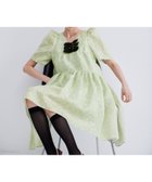 【アンドレスド/ANDRESD】のジャカードティアードミニドレス リボンデザイン ライトグリーン|ID: prp329100004976311 ipo3291000000037301364