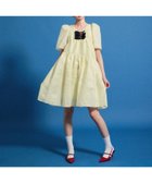 【アンドレスド/ANDRESD】のジャカードティアードミニドレス リボンデザイン イエロー|ID: prp329100004976311 ipo3291000000037301365
