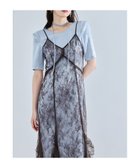 【ビーフラット/bflat】のスパークルレースサテンドレス 2点セット チョーカー付き 結婚式 成人式 二次会 ブラウン×ブルー|ID: prp329100004976319 ipo3291000000037301399