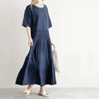【メゾンドラティール/maison de LATIR】の幅広いシーンで活躍間違いなし!ティアードプリーツワンピース ソリッドカラー ネイビー|ID: prp329100004976325 ipo3291000000037301417