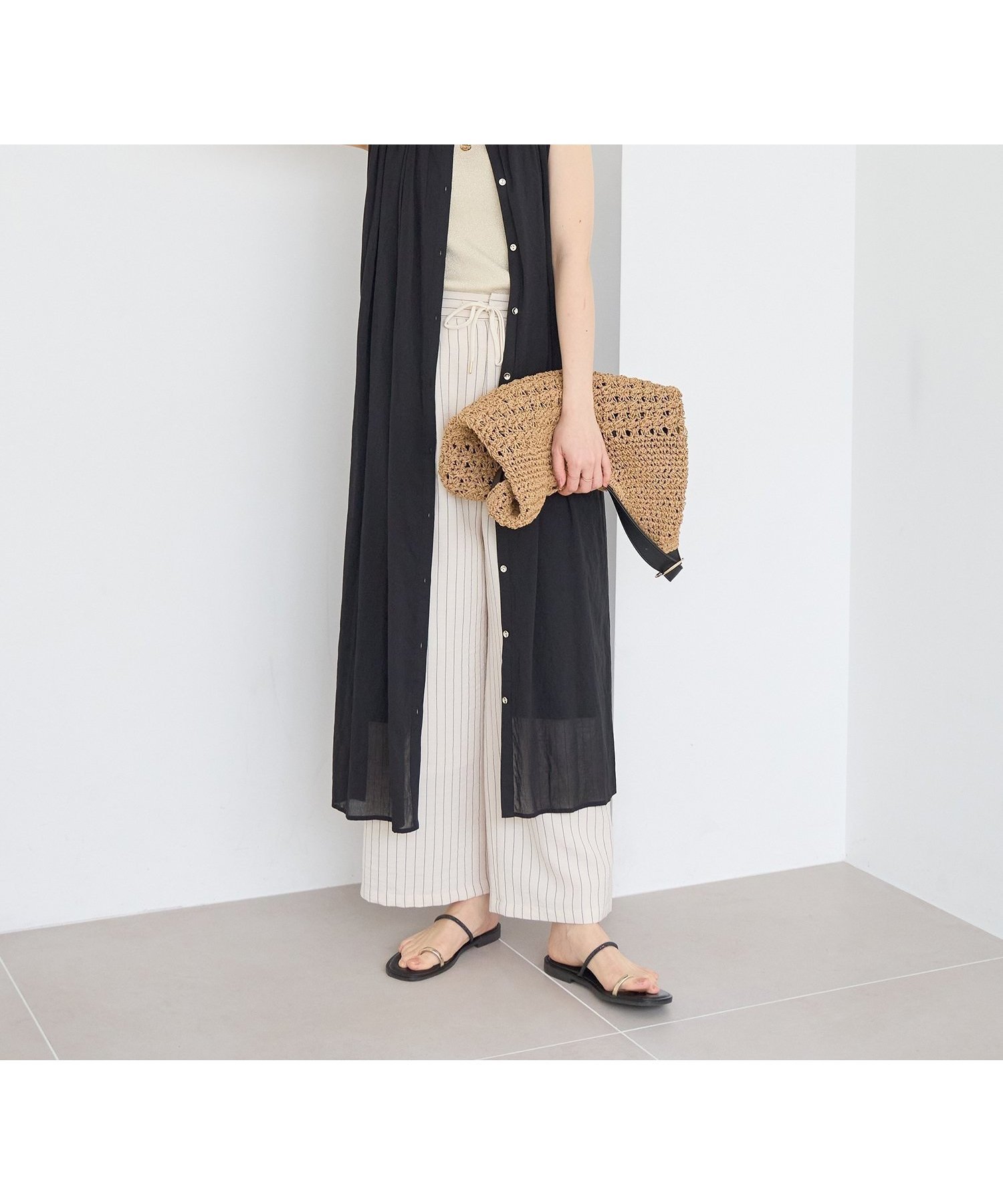 【ルクールブラン/le.coeur blanc】のシアーボイルノースリーブワンピース インテリア・キッズ・メンズ・レディースファッション・服の通販 founy(ファウニー) 　ファッション　Fashion　レディースファッション　Fashion for Women　ワンピース　Dresses　ギャザー　Gathered, Ruffled　シアー　Sheer, See-Through　ノースリーブ　Sleeveless, No-Sleeve　おすすめ　Recommended / Our Picks　旅行　Travel　エレガント 上品　Elegant　ブラック|ID: prp329100004976327 ipo3291000000037301425