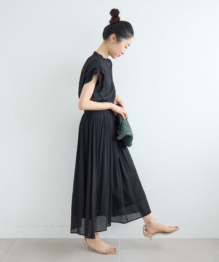 【ルクールブラン/le.coeur blanc】のシアーボイルフレンチスリーブワンピース インテリア・キッズ・メンズ・レディースファッション・服の通販 founy(ファウニー) https://founy.com/ ファッション Fashion レディースファッション Fashion for Women ワンピース Dresses エアリー Airy Texture シアー Sheer, See-Through スキッパー Skipper, Open Collar スリーブ Sleeve, Long Sleeve / Short Sleeve フレンチ French, French Style プリーツ Pleats, Pleated リラックス Relax, Relaxed Fit 旅行 Travel エレガント 上品 Elegant |ID: prp329100004976328 ipo3291000000037301426