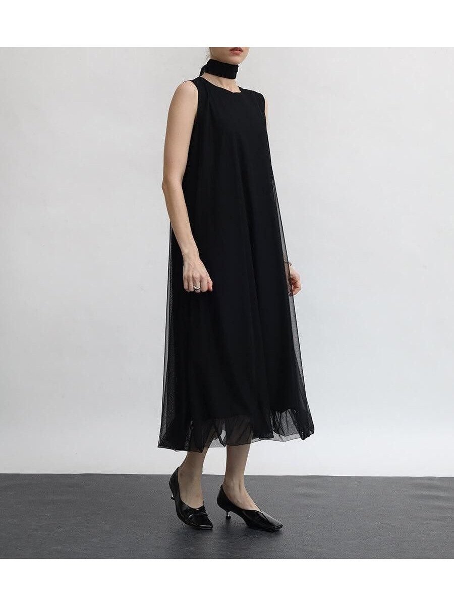 【ラシュッド/LASUD】のチョーカータイ付チュールワンピース 大人の最旬トレンドファッション＆コーディネート founy(ファウニー) 　ファッション　Fashion　レディースファッション　Fashion for Women　ワンピース　Dresses　アクセサリー　Fashion Accessories　オケージョン　Occasion Wear　ギャザー　Gathered, Ruffled　シューズ　Shoes, Footwear　シンプル　Simple, Minimal　スカーフ　Scarf, Neckwear　チュール　Tulip, Tulip Motif　チョーカー　Tulle, Mesh Fabric　バルーン　Balloon, Balloon Silhouette　 other-1|ID: prp329100004976329 ipo3291000000037301430