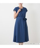 【レリアンプラスハウス/Leilian PLUS HOUSE】のサイドプリーツワンピース【大妻女子大学コラボ商品】 大人の最旬トレンドファッション＆コーディネート founy(ファウニー) ファッション Fashion レディースファッション Fashion for Women ワンピース Dresses ウォッシャブル Machine Washable コラボ Collaboration, Collab スリーブ Sleeve, Long Sleeve / Short Sleeve フレンチ French, French Style プリーツ Pleats, Pleated ポケット Pocket, Pocket Detail リボン Ribbon, Bow エレガント 上品 Elegant 夏 Summer thumbnail ブルー系|ID: prp329100004976338 ipo3291000000037301454