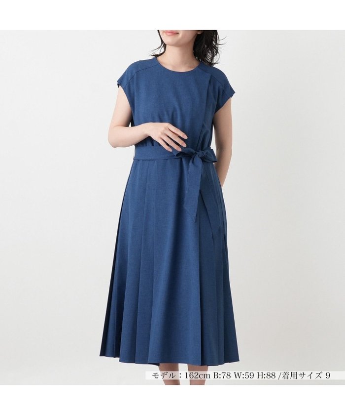 【レリアン/LEILIAN】のサイドプリーツワンピース【大妻女子大学コラボ商品】 インテリア・キッズ・メンズ・レディースファッション・服の通販 founy(ファウニー) https://founy.com/ ファッション Fashion レディースファッション Fashion for Women ワンピース Dresses コラボ Collaboration, Collab スリーブ Sleeve, Long Sleeve / Short Sleeve フレンチ French, French Style プリーツ Pleats, Pleated リボン Ribbon, Bow エレガント 上品 Elegant |ID: prp329100004976349 ipo3291000000037301487
