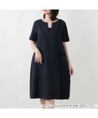 【レリアン/LEILIAN】のキーネックサックワンピース【LE TRICOT PERUGIA】 ネイビー|ID: prp329100004976351 ipo3291000000037301493