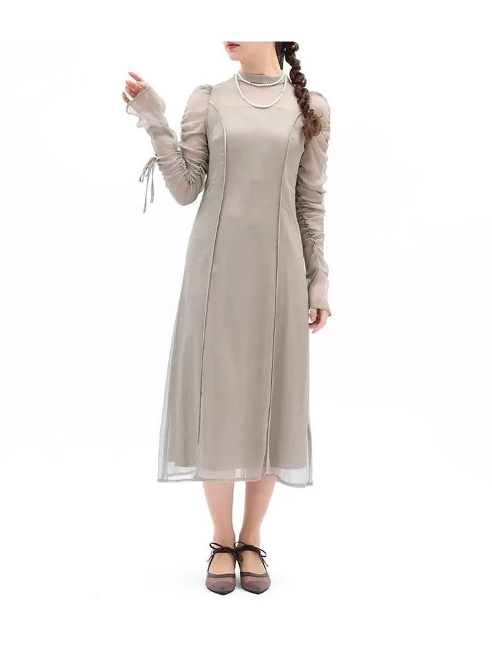 【ラシュッド/LASUD】のギャザーシアースリーブロングワンピース インテリア・キッズ・メンズ・レディースファッション・服の通販 founy(ファウニー) https://founy.com/ ファッション Fashion レディースファッション Fashion for Women ワンピース Dresses キャミソール Camisole, Spaghetti Strap Top ギャザー Gathered, Ruffled シアー Sheer, See-Through スリーブ Sleeve, Long Sleeve / Short Sleeve セレモニー Ceremony フェミニン Feminine, Girly フォーマル Formal, Dressy フレア Flare, Flared ロング Long, Long-Length エレガント 上品 Elegant |ID: prp329100004976364 ipo3291000000037301545
