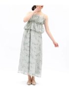 【ラシュッド/LASUD】のフラワープリントシアーペプラムワンピース ライトグレー|ID: prp329100004976365 ipo3291000000037301550