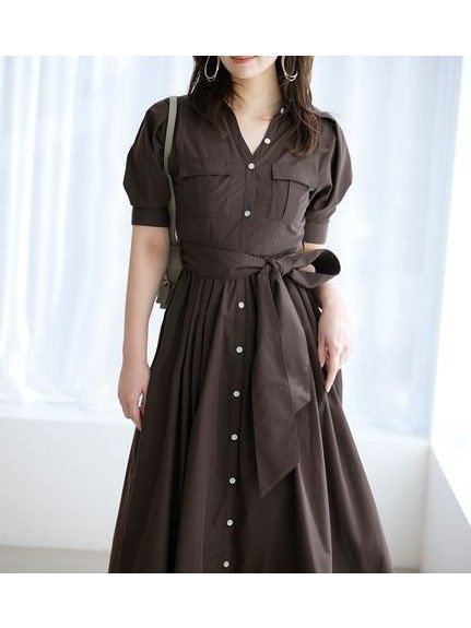 【スナイデル/SNIDEL】のサファリシャツワンピース インテリア・キッズ・メンズ・レディースファッション・服の通販 founy(ファウニー) 　ファッション　Fashion　レディースファッション　Fashion for Women　ワンピース　Dresses　シャツワンピース / 1枚で着映えコーデ　Shirt Dresses　おすすめ　Recommended / Our Picks　ウェーブ　Wavy Pattern　スマート　Smart, Elegant　スリーブ　Sleeve, Long Sleeve / Short Sleeve　トレンド　Trend, Trending Now　フレア　Flare, Flared　ポケット　Pocket, Pocket Detail　BRW[058]|ID: prp329100004976367 ipo3291000000037301558