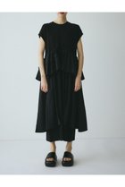 【ヘリンドットサイ/HeRIN.CYE】のSide frill pante dress 大人の最旬トレンドファッション＆コーディネート founy(ファウニー) ファッション Fashion レディースファッション Fashion for Women ワンピース Dresses フォーマル・パーティードレス・結婚式用ドレス Elegant & Casual Dresses おすすめ Recommended / Our Picks カットソー Cut and Sewn Top ドッキング Docking, Mixed Material フリル Frill, Ruffle thumbnail BLK|ID: prp329100004976370 ipo3291000000037301567