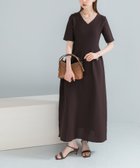 【アーバンリサーチ ロッソ/URBAN RESEARCH ROSSO】の『一部WEB限定カラー』フォルムニットVネックワンピース 大人の最旬トレンドファッション＆コーディネート founy(ファウニー) ファッション Fashion レディースファッション Fashion for Women ワンピース Dresses デコルテ Décolleté, Neckline フォルム Silhouette, Form S/S・春夏 SS, Spring/Summer, Warm Season 夏 Summer エレガント 上品 Elegant 2026年 2026 2026春夏・S/S Spring/Summer 2026 SS26 thumbnail ブラウン|ID: prp329100004976372 ipo3291000000037301574