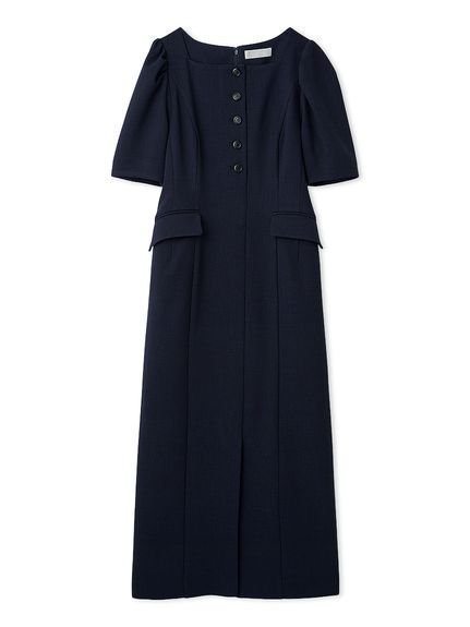 【セルフォード/CELFORD】の【洗える】スクエアネックタイトワンピース インテリア・キッズ・メンズ・レディースファッション・服の通販 founy(ファウニー) 　ファッション　Fashion　レディースファッション　Fashion for Women　ワンピース　Dresses　おすすめ　Recommended / Our Picks　コンパクト　Compact, Small Size　ジャケット　Jacket, Outerwear　スクエア　Square, Square Shape　ストレッチ　Stretch, Stretchy Fabric　ストレート　Straight, Straight Cut　スマート　Smart, Elegant　スリーブ　Sleeve, Long Sleeve / Short Sleeve　デコルテ　Décolleté, Neckline　フラップ　Flap, Flap Pocket　ポケット　Pocket, Pocket Detail　マニッシュ　Mannish, Boyish　エレガント 上品　Elegant　切替　Switching, Contrast Panel　洗える　Machine Washable　NVY[089]|ID: prp329100004976386 ipo3291000000037301631