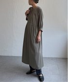 【エルビーシー/LBC】のタックフレアワンピース 大人の最旬トレンドファッション＆コーディネート founy(ファウニー) ファッション Fashion レディースファッション Fashion for Women ワンピース Dresses ギャザー Gathered, Ruffled スリーブ Sleeve, Long Sleeve / Short Sleeve バランス Balance, Style Balance ロング Long, Long-Length thumbnail カーキ|ID: prp329100004976388 ipo3291000000037301637