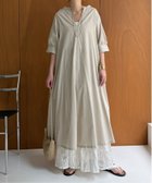 【エルビーシー/LBC】のコットンスキッパーロングワンピース 大人の最旬トレンドファッション＆コーディネート founy(ファウニー) ファッション Fashion レディースファッション Fashion for Women ワンピース Dresses スキッパー Skipper, Open Collar デコルテ Décolleté, Neckline フレア Flare, Flared ロング Long, Long-Length 無地 Plain, Solid Color thumbnail ベージュ|ID: prp329100004976390 ipo3291000000037301643