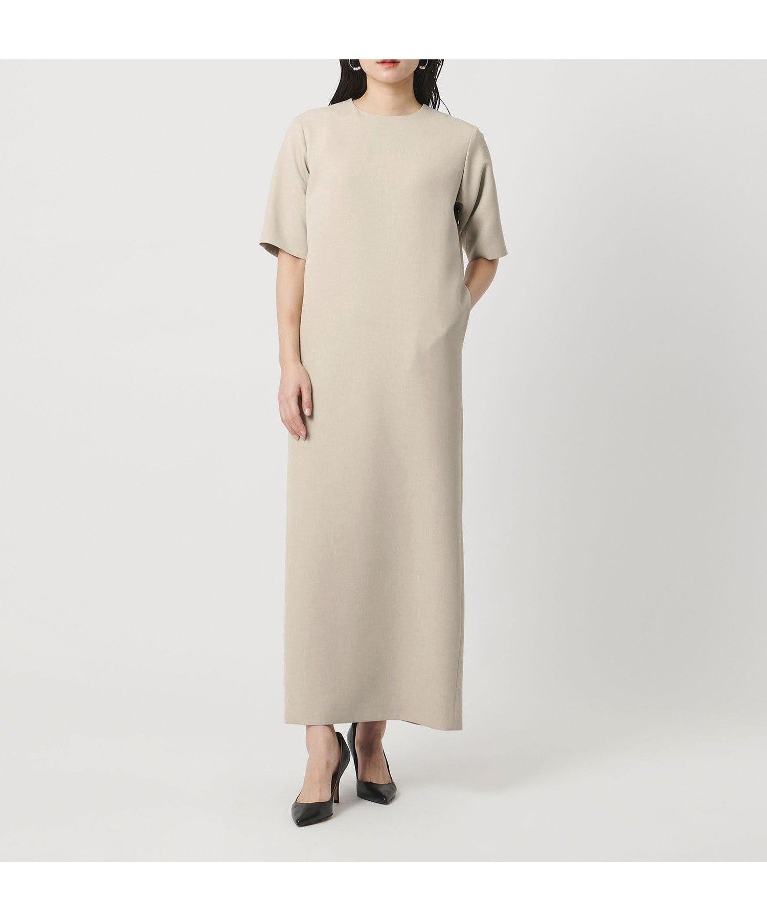 【ビューティ&ユース ユナイテッドアローズ/BEAUTY&YOUTH / UNITED ARROWS】のMARW UNITED ARROWS 5分袖 ロング ワンピース インテリア・キッズ・メンズ・レディースファッション・服の通販 founy(ファウニー) 　ファッション　Fashion　レディースファッション　Fashion for Women　ワンピース　Dresses　ジャケット　Jacket, Outerwear　定番　Standard, Basic Item　人気　Popular, Best Seller　ポケット　Pocket, Pocket Detail　ロング　Long, Long-Length　セレモニー　Ceremony　ビジネス 仕事 通勤　Business / Work / Commuting　NATURAL|ID: prp329100004976425 ipo3291000000037301775