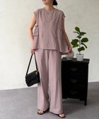 【シェトワ/Chez toi】のバックフリルブラウス×パンツSET 大人の最旬トレンドファッション＆コーディネート founy(ファウニー) ファッション Fashion レディースファッション Fashion for Women セットアップ Matching Sets レディースパンツ・ボトムス Pants & Trousers / Bottoms バッグ Bags 切替 Switching, Contrast Panel シンプル Simple, Minimal デニム Denim, Jeans Material フリル Frill, Ruffle フロント Front, Front Design ワイド Wide, Wide Fit 再入荷 Restock / Back in Stock おすすめ Recommended / Our Picks thumbnail ピンクその他1|ID: prp329100004976464 ipo3291000000037301918