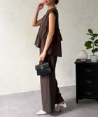 【シェトワ/Chez toi】のバックフリルブラウス×パンツSET 大人の最旬トレンドファッション＆コーディネート founy(ファウニー) ファッション Fashion レディースファッション Fashion for Women セットアップ Matching Sets レディースパンツ・ボトムス Pants & Trousers / Bottoms バッグ Bags 切替 Switching, Contrast Panel シンプル Simple, Minimal デニム Denim, Jeans Material フリル Frill, Ruffle フロント Front, Front Design ワイド Wide, Wide Fit 再入荷 Restock / Back in Stock おすすめ Recommended / Our Picks thumbnail チャコールグレー|ID: prp329100004976464 ipo3291000000037301919