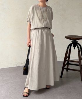 【シェトワ/Chez toi】のバルーンブラウス×スカートSET 大人の最旬トレンドファッション＆コーディネート founy(ファウニー) ファッション Fashion レディースファッション Fashion for Women セットアップ Matching Sets スカート・ミニ/ミディ/マキシ Skirts / Mini, Midi & Maxi Skirts デニム Denim, Jeans Material バルーン Balloon, Balloon Silhouette フレア Flare, Flared ワイド Wide, Wide Fit 再入荷 Restock / Back in Stock |ID:prp329100004976466
