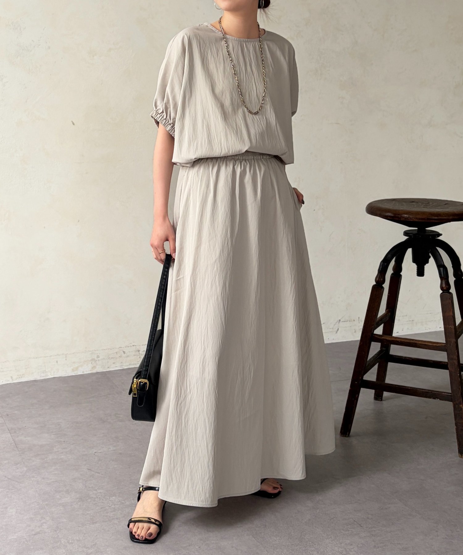 【シェトワ/Chez toi】のバルーンブラウス×スカートSET 大人の最旬トレンドファッション＆コーディネート founy(ファウニー) 　ファッション　Fashion　レディースファッション　Fashion for Women　セットアップ　Matching Sets　スカート・ミニ/ミディ/マキシ　Skirts / Mini, Midi & Maxi Skirts　デニム　Denim, Jeans Material　バルーン　Balloon, Balloon Silhouette　フレア　Flare, Flared　ワイド　Wide, Wide Fit　再入荷　Restock / Back in Stock　 other-1|ID: prp329100004976466 ipo3291000000037301923