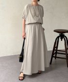 【シェトワ/Chez toi】のバルーンブラウス×スカートSET 大人の最旬トレンドファッション＆コーディネート founy(ファウニー) ファッション Fashion レディースファッション Fashion for Women セットアップ Matching Sets スカート・ミニ/ミディ/マキシ Skirts / Mini, Midi & Maxi Skirts デニム Denim, Jeans Material バルーン Balloon, Balloon Silhouette フレア Flare, Flared ワイド Wide, Wide Fit 再入荷 Restock / Back in Stock thumbnail ライトグレー|ID: prp329100004976466 ipo3291000000037301924