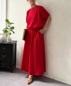 【シェトワ/Chez toi】のバルーンブラウス×スカートSET 大人の最旬トレンドファッション＆コーディネート founy(ファウニー) ファッション Fashion レディースファッション Fashion for Women セットアップ Matching Sets スカート・ミニ/ミディ/マキシ Skirts / Mini, Midi & Maxi Skirts デニム Denim, Jeans Material バルーン Balloon, Balloon Silhouette フレア Flare, Flared ワイド Wide, Wide Fit 再入荷 Restock / Back in Stock thumbnail レッド|ID: prp329100004976466 ipo3291000000037301925