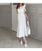 【ロイヤルパーティー/ROYAL PARTY】のハートボタンラッフルスリーブドットワンピース 大人の最旬トレンドファッション＆コーディネート founy(ファウニー) ファッション Fashion レディースファッション Fashion for Women ワンピース Dresses シャーリング Shirring, Ruched ドット Polka Dot, Dot Pattern フロント Front, Front Design 切替 Switching, Contrast Panel thumbnail オフホワイト|ID: prp329100004976467 ipo3291000000037301929