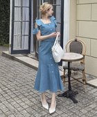 【ロイヤルパーティー/ROYAL PARTY】のハートボタンラッフルスリーブドットワンピース 大人の最旬トレンドファッション＆コーディネート founy(ファウニー) ファッション Fashion レディースファッション Fashion for Women ワンピース Dresses シャーリング Shirring, Ruched ドット Polka Dot, Dot Pattern フロント Front, Front Design 切替 Switching, Contrast Panel thumbnail ブリーチ|ID: prp329100004976467 ipo3291000000037301930