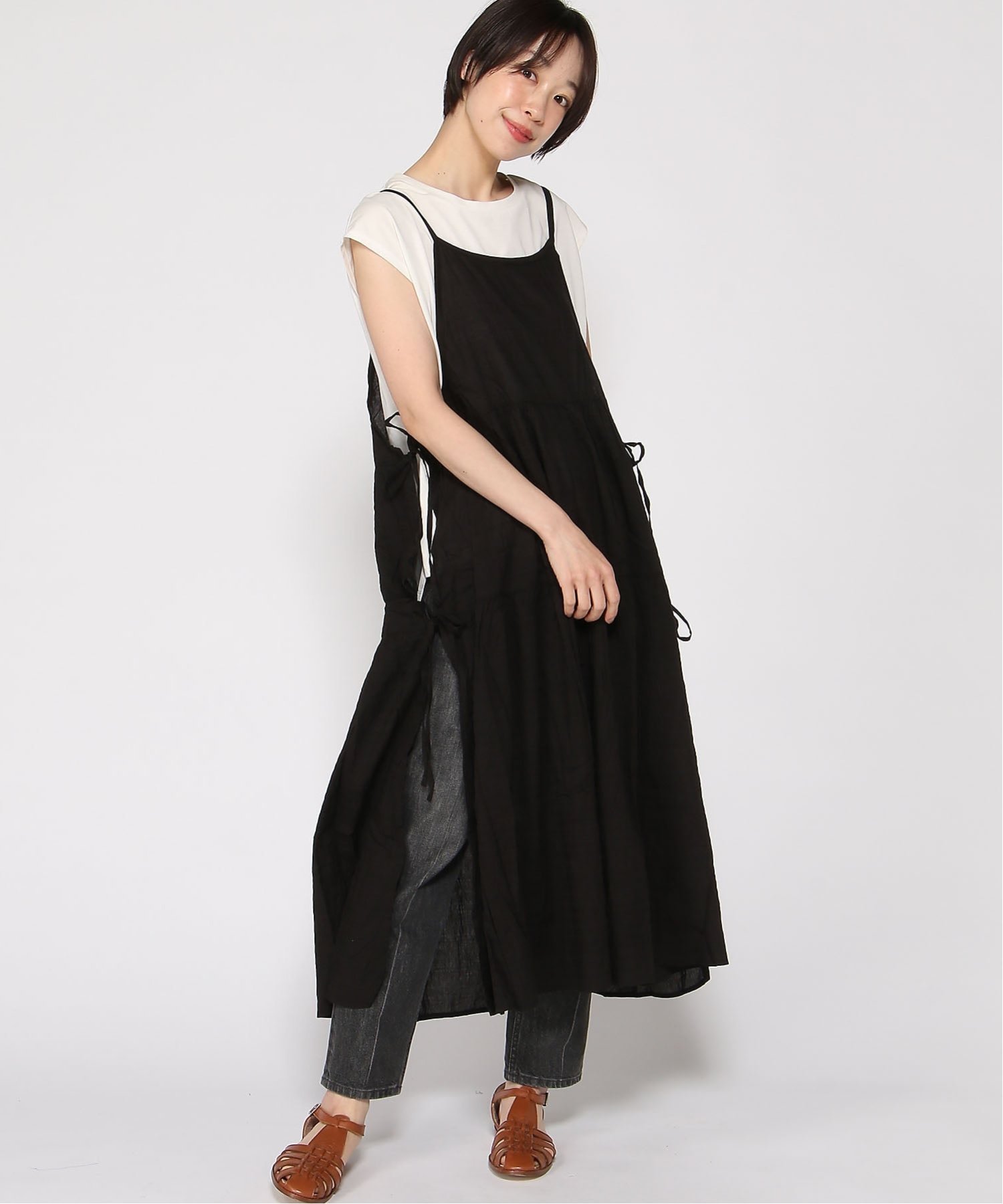 【クラウドナイン/cloudnine】のcloudnine/【2026 新作】コットンサッカーキャミワンピース インテリア・キッズ・メンズ・レディースファッション・服の通販 founy(ファウニー) 　ファッション　Fashion　レディースファッション　Fashion for Women　ワンピース　Dresses　キャミソールワンピース　Camisole Dresses　イエロー　Yellow　キャミソール　Camisole, Spaghetti Strap Top　タンク　Tank Top, Sleeveless Top　07 ブラック|ID: prp329100004976481 ipo3291000000037301980