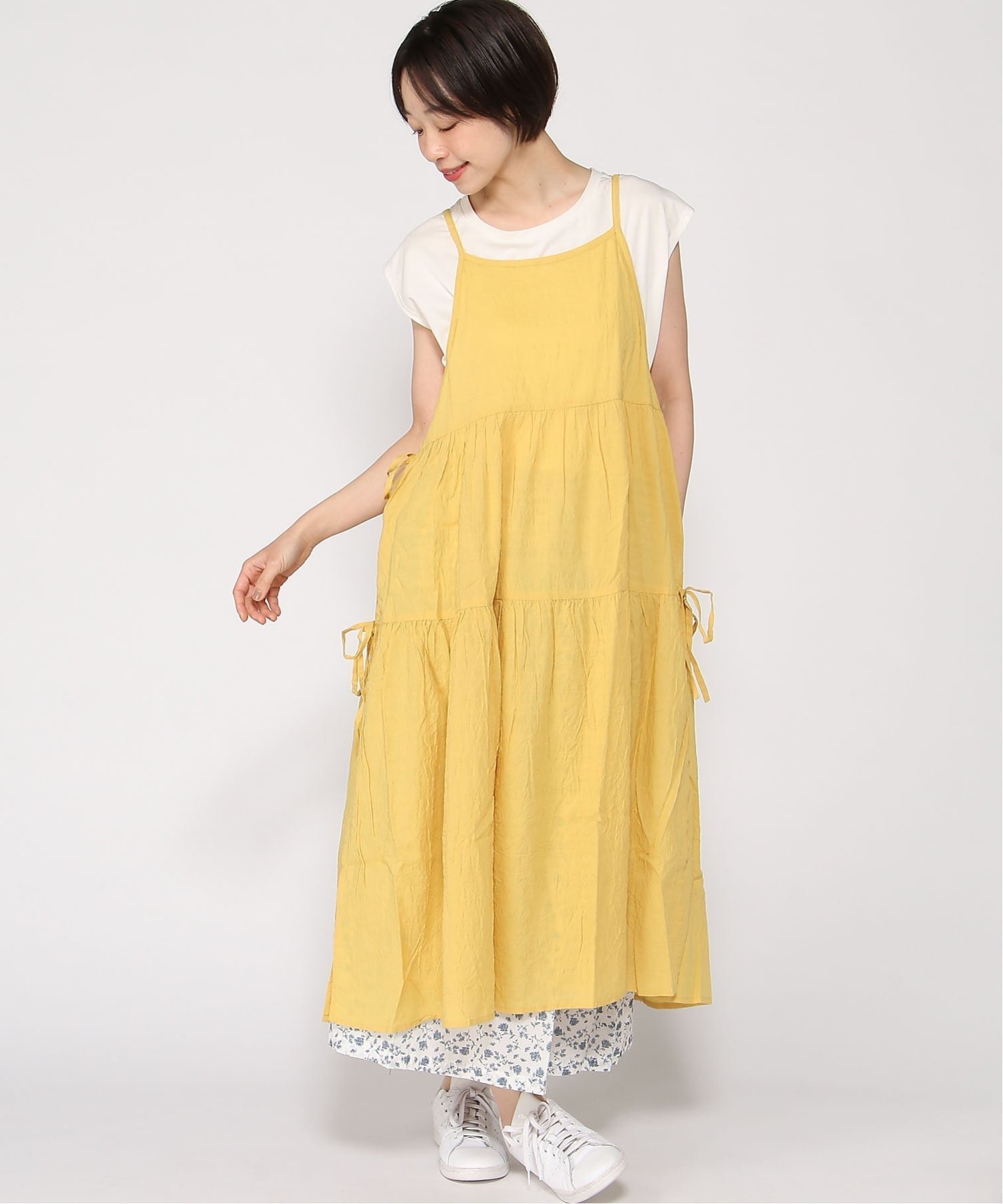 【クラウドナイン/cloudnine】のcloudnine/【2026 新作】コットンサッカーキャミワンピース インテリア・キッズ・メンズ・レディースファッション・服の通販 founy(ファウニー) 　ファッション　Fashion　レディースファッション　Fashion for Women　ワンピース　Dresses　キャミソールワンピース　Camisole Dresses　イエロー　Yellow　キャミソール　Camisole, Spaghetti Strap Top　タンク　Tank Top, Sleeveless Top　50 イエロー|ID: prp329100004976481 ipo3291000000037301981