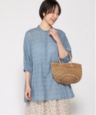 【クラウドナイン/cloudnine】のcloudnine/【2026 新作】ジャカード織りが上品に映える コットンチュニック 体型カバー7分袖トップス 80 ブルー|ID: prp329100004976484 ipo3291000000037301994